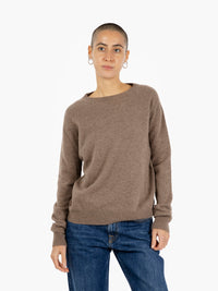 Maglione girocollo cashmere visone