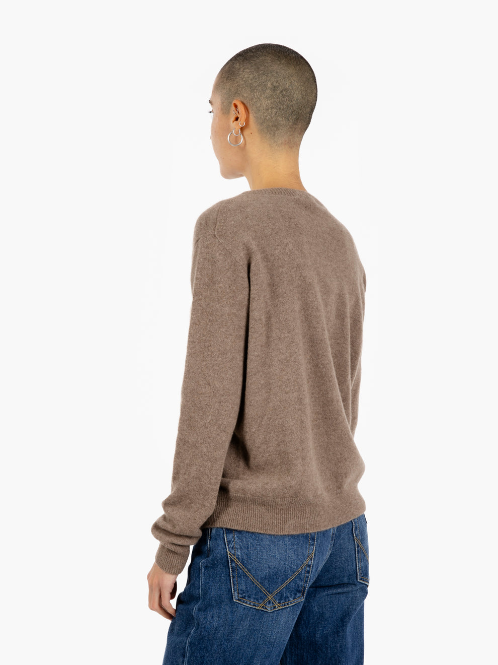 Maglione girocollo cashmere visone