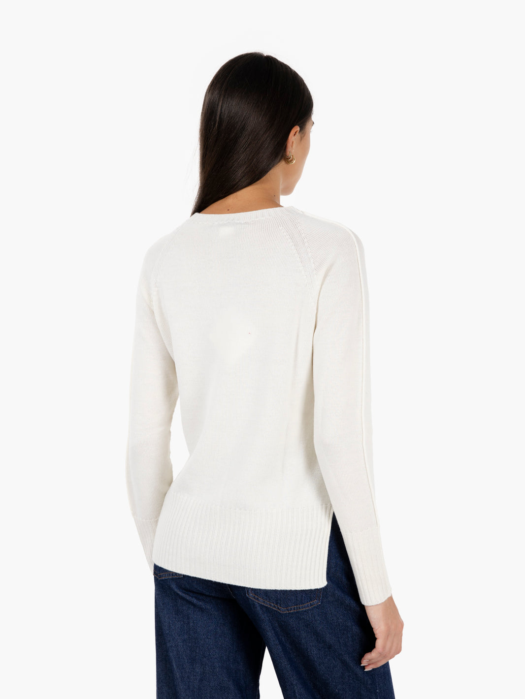 Maglione girocollo ecru