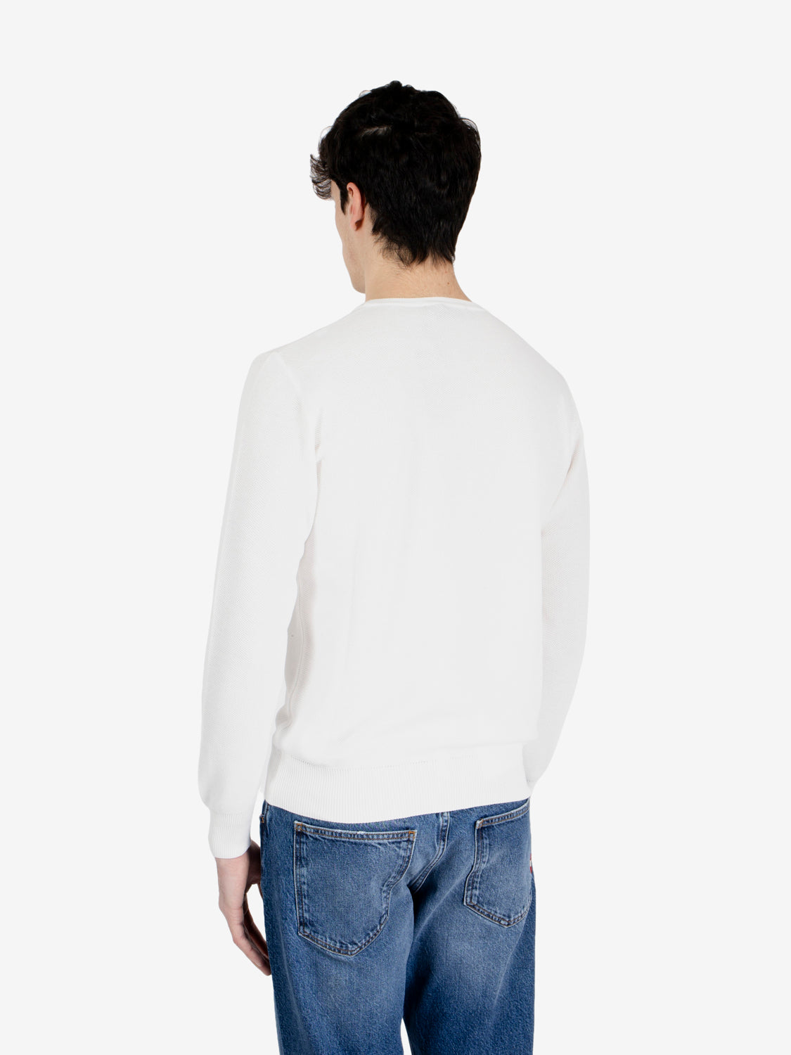Maglione girocollo grana riso ecru