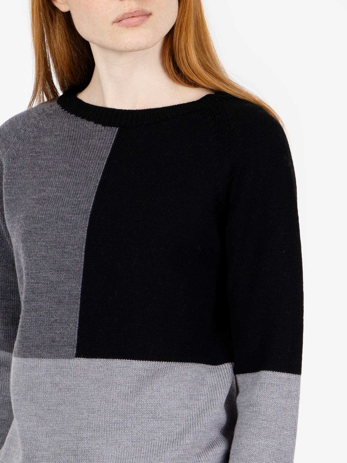 Maglione girocollo grigio / nero