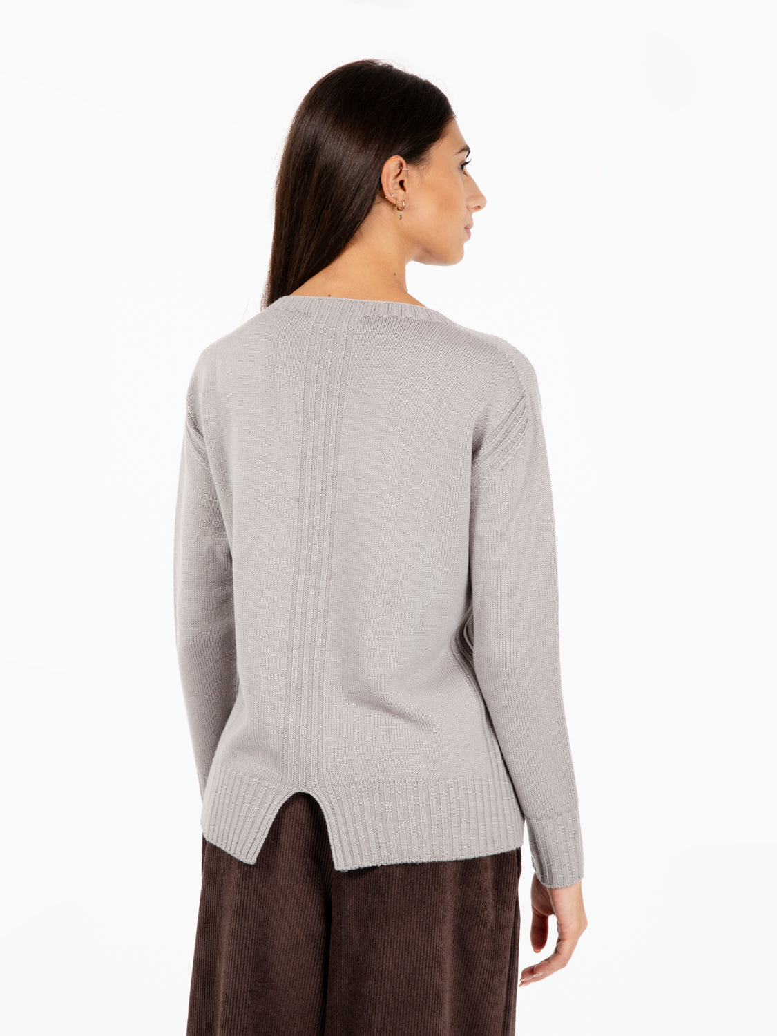 Maglione girocollo grigio