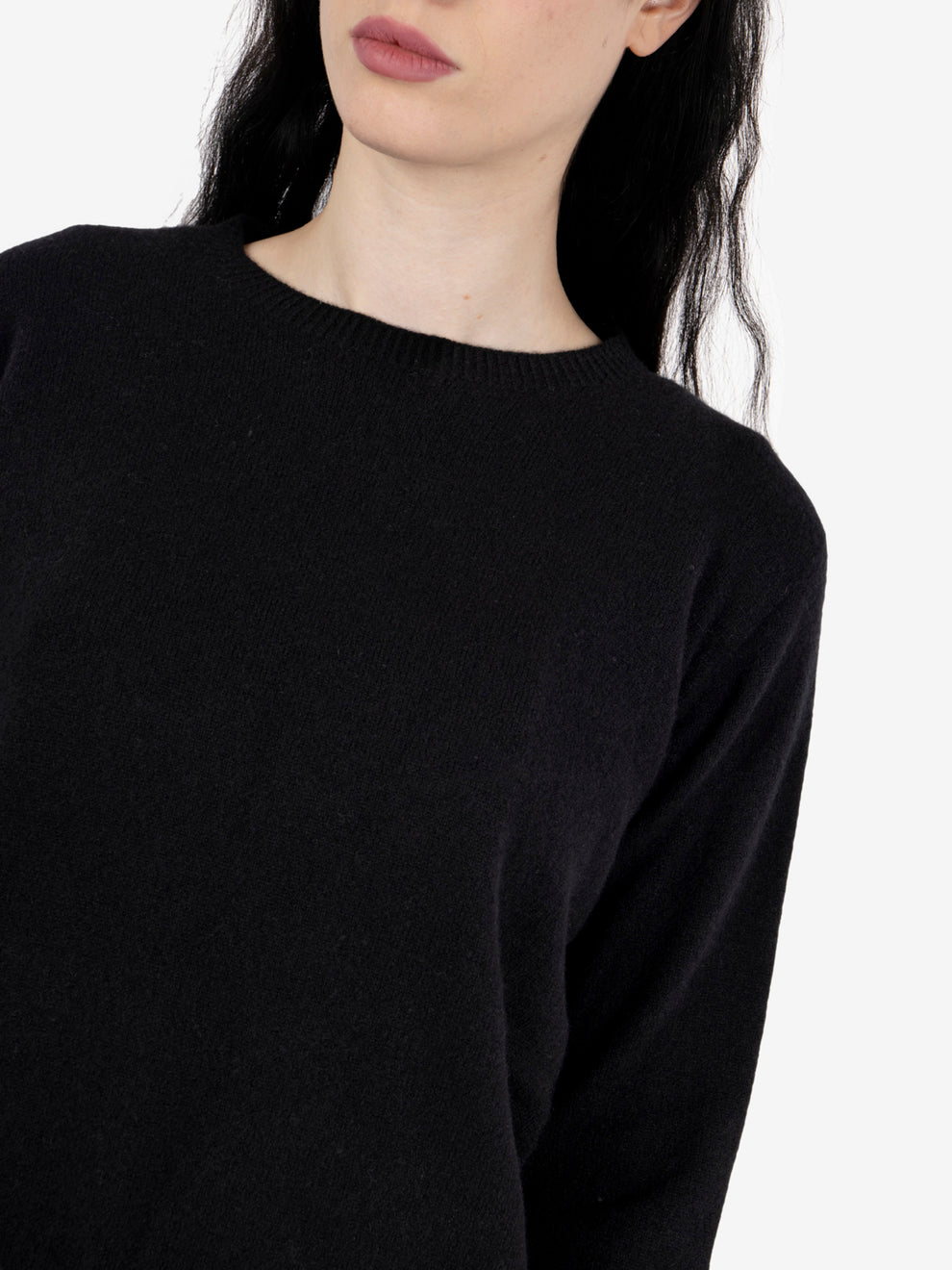 Maglione girocollo in cashmere nero