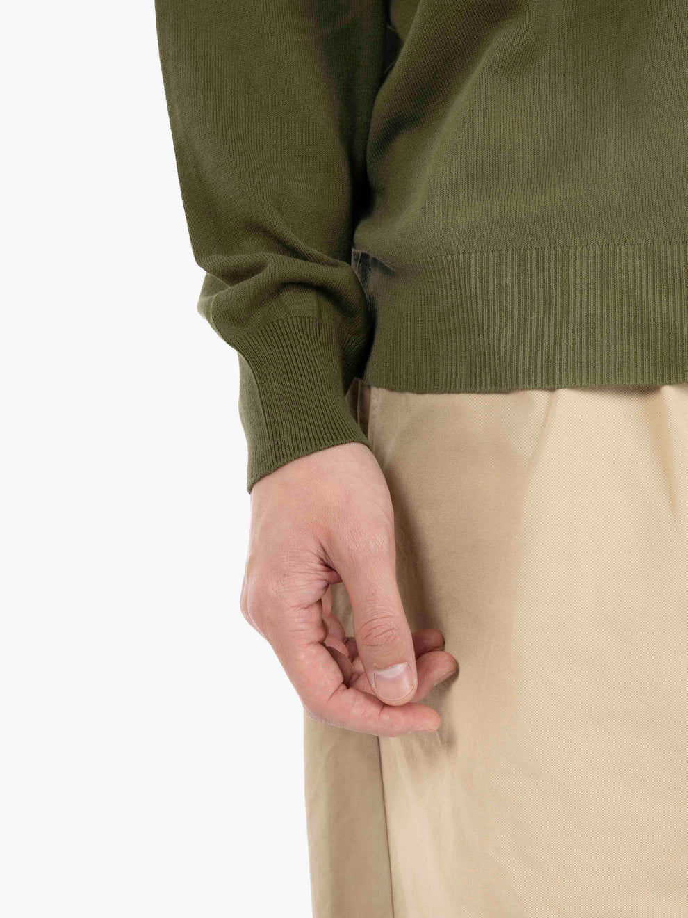 Maglione girocollo in cotone militare