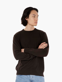 Dark brown cotton crewneck sweater