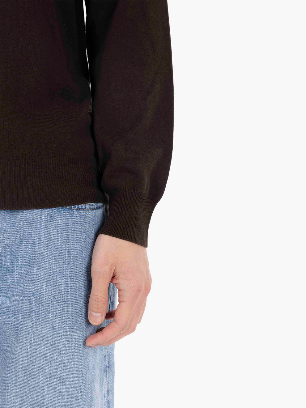 Maglione girocollo in cotone moro