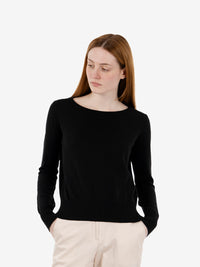 Maglione girocollo in cotone nero