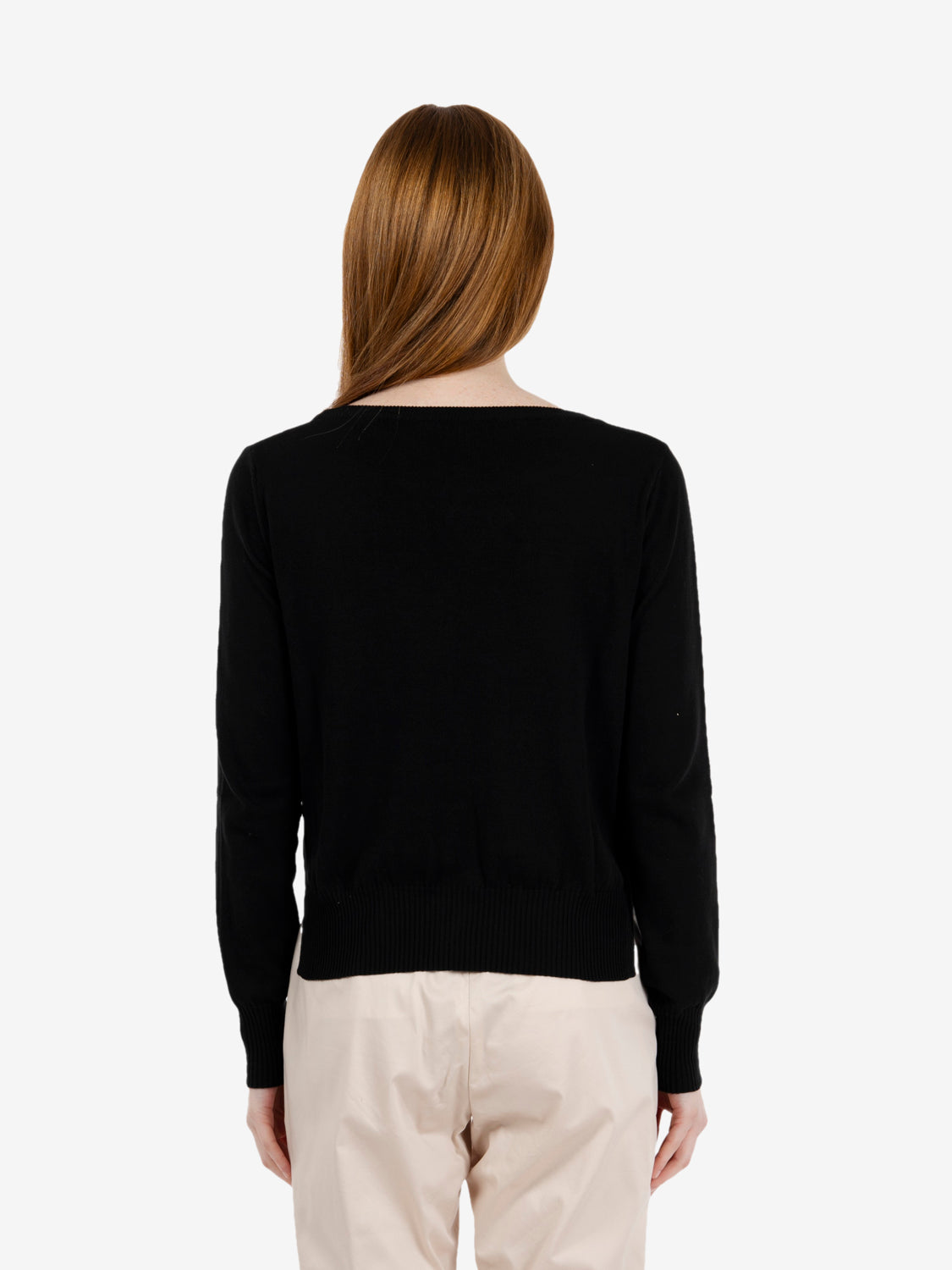 Maglione girocollo in cotone nero