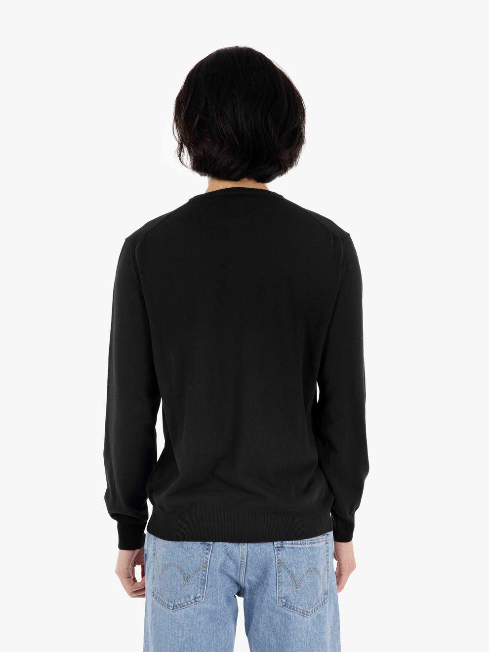 Maglione girocollo in cotone nero