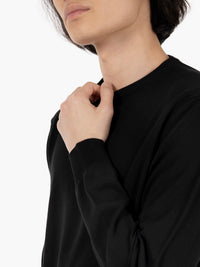 Black cotton crew neck sweater