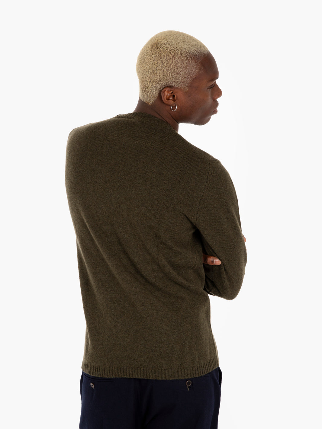 Maglione girocollo in lana army