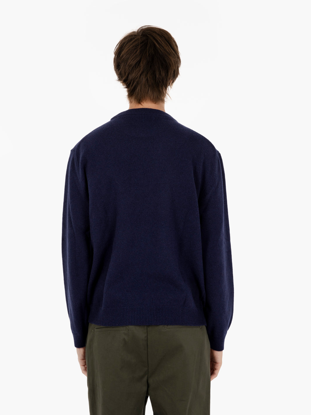 Maglione girocollo in lana e cashmere notte