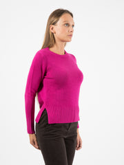 STIMM - Maglione girocollo in lana fuxia