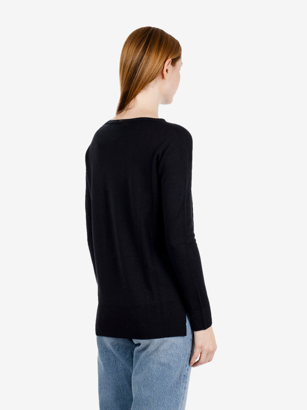 Maglione girocollo in lana nero