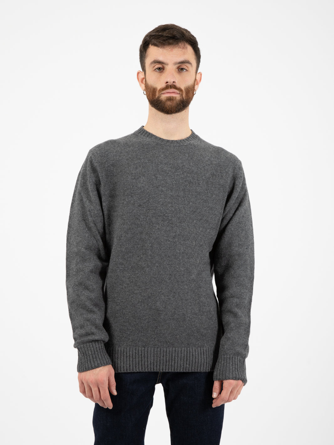 Maglione girocollo Lambswool grigio cenere