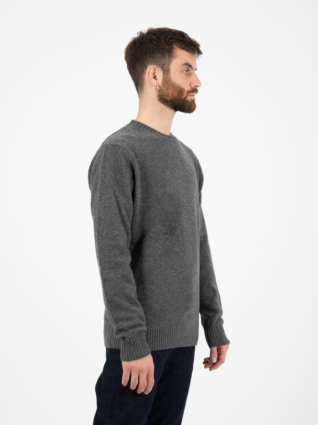 Maglione girocollo Lambswool grigio cenere