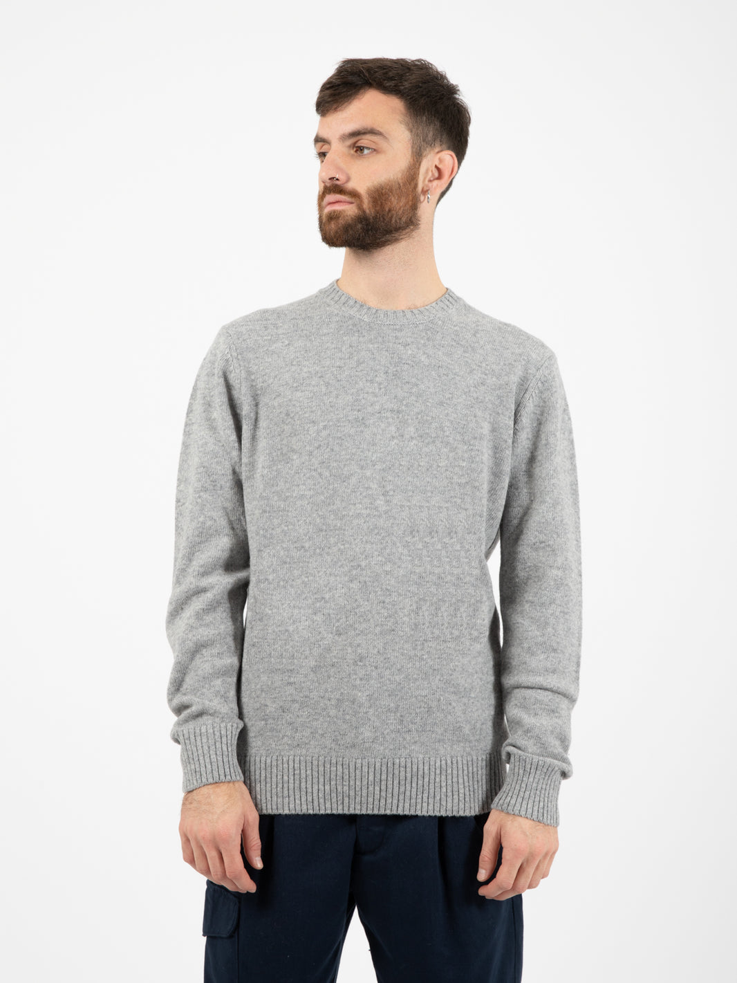 Maglione girocollo Lambswool grigio
