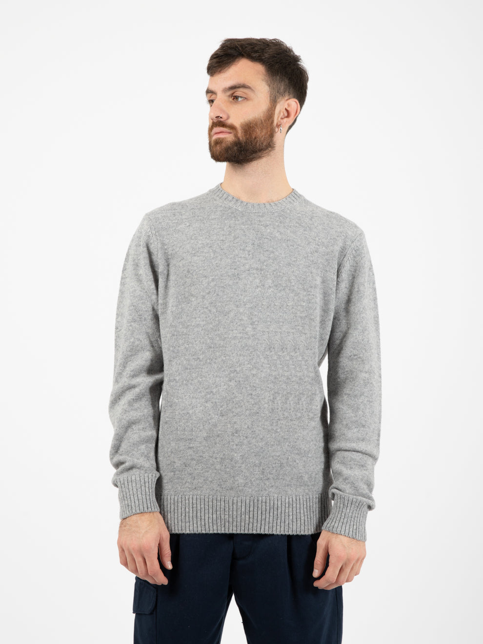 Maglione girocollo Lambswool grigio