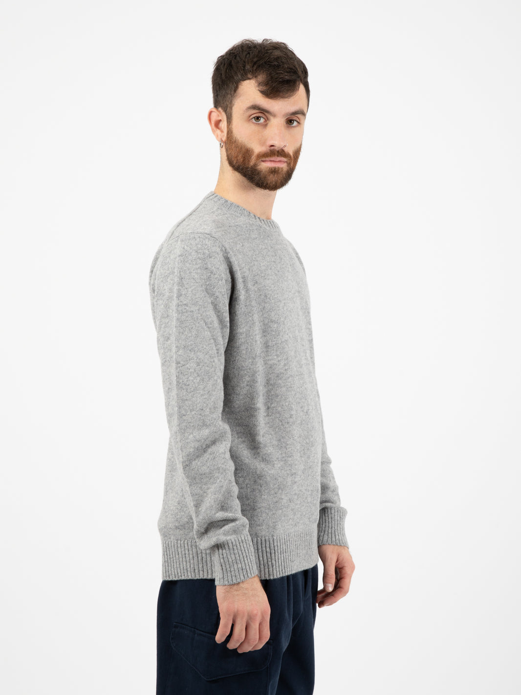 Maglione girocollo Lambswool grigio