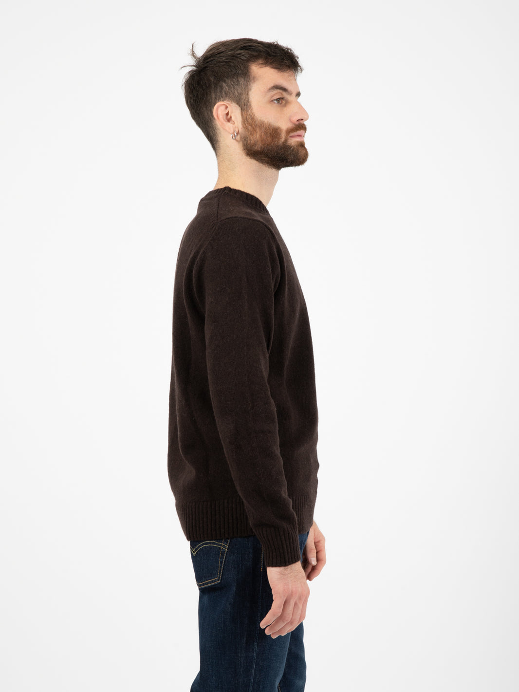 Maglione girocollo Lambswool testa di moro