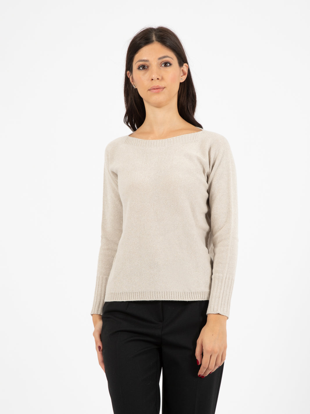 Stucco lurex crewneck sweater