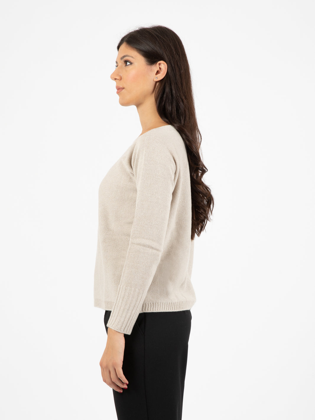 Stucco lurex crewneck sweater