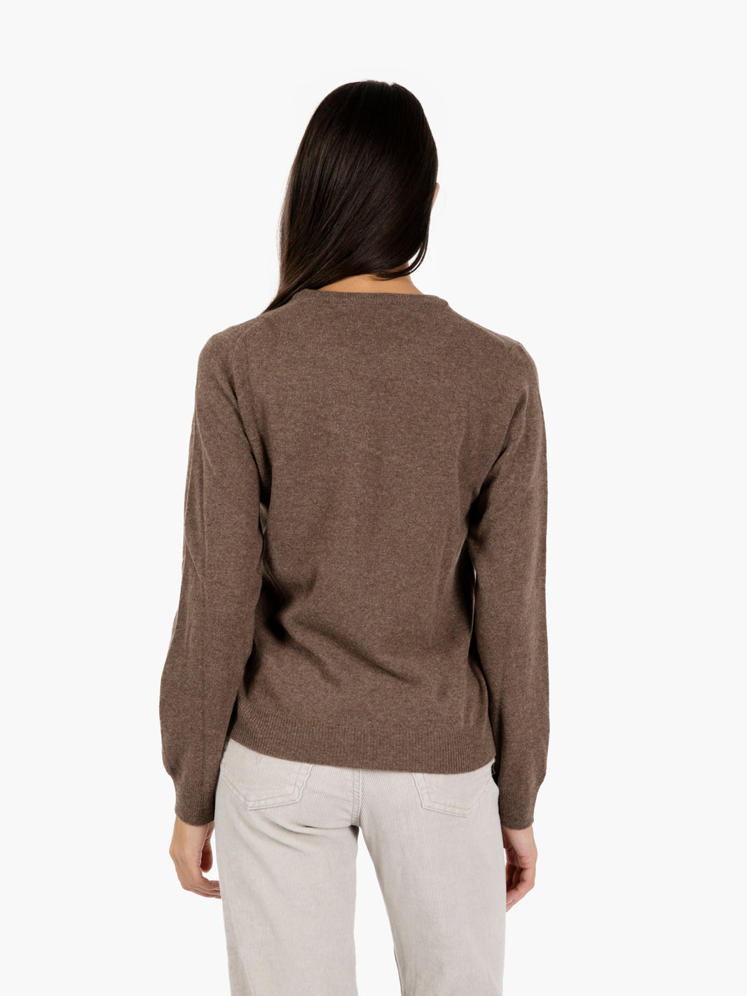 Chestnut merino crew neck sweater