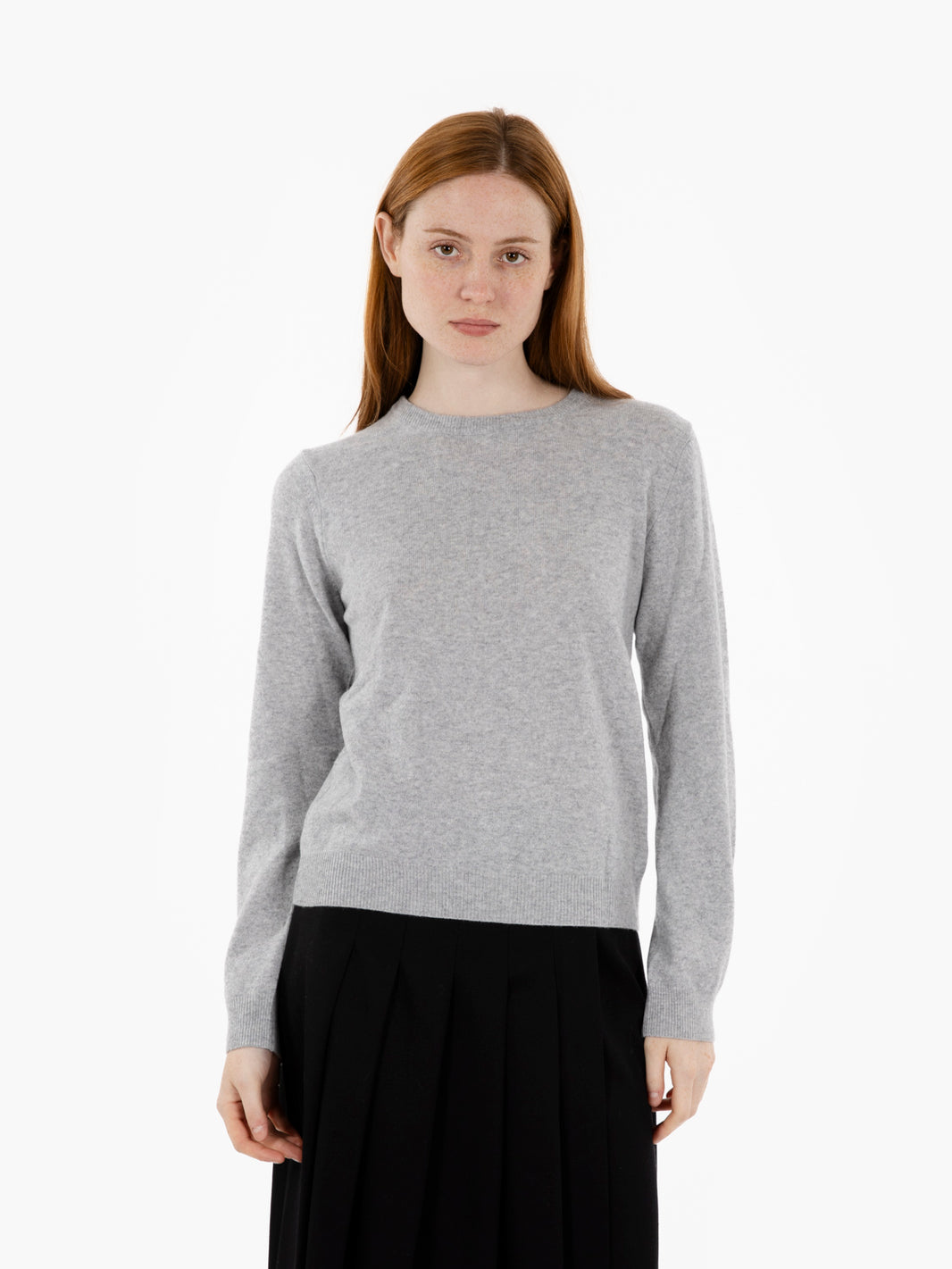 Grey merino crew neck sweater