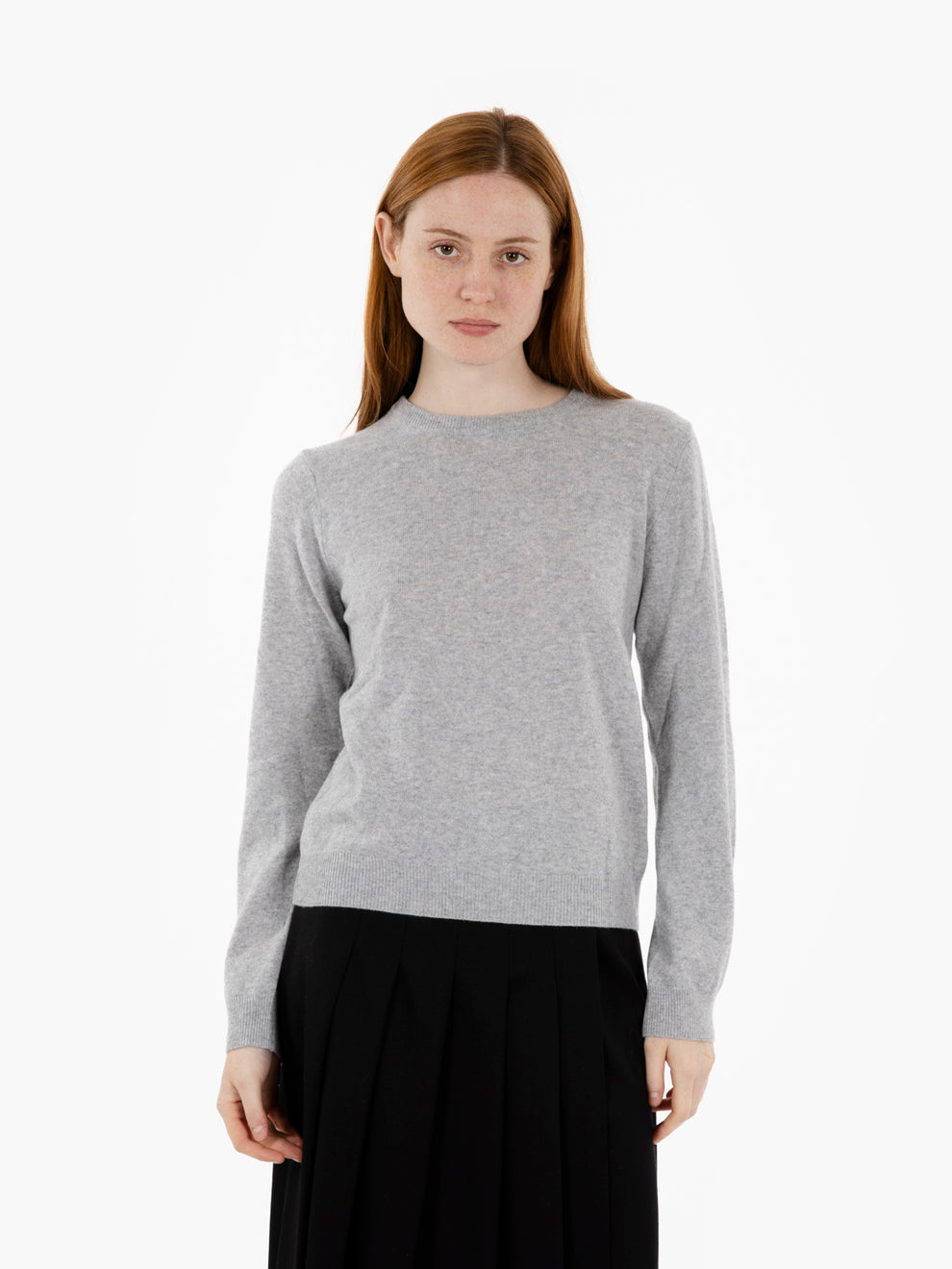 Grey merino crew neck sweater