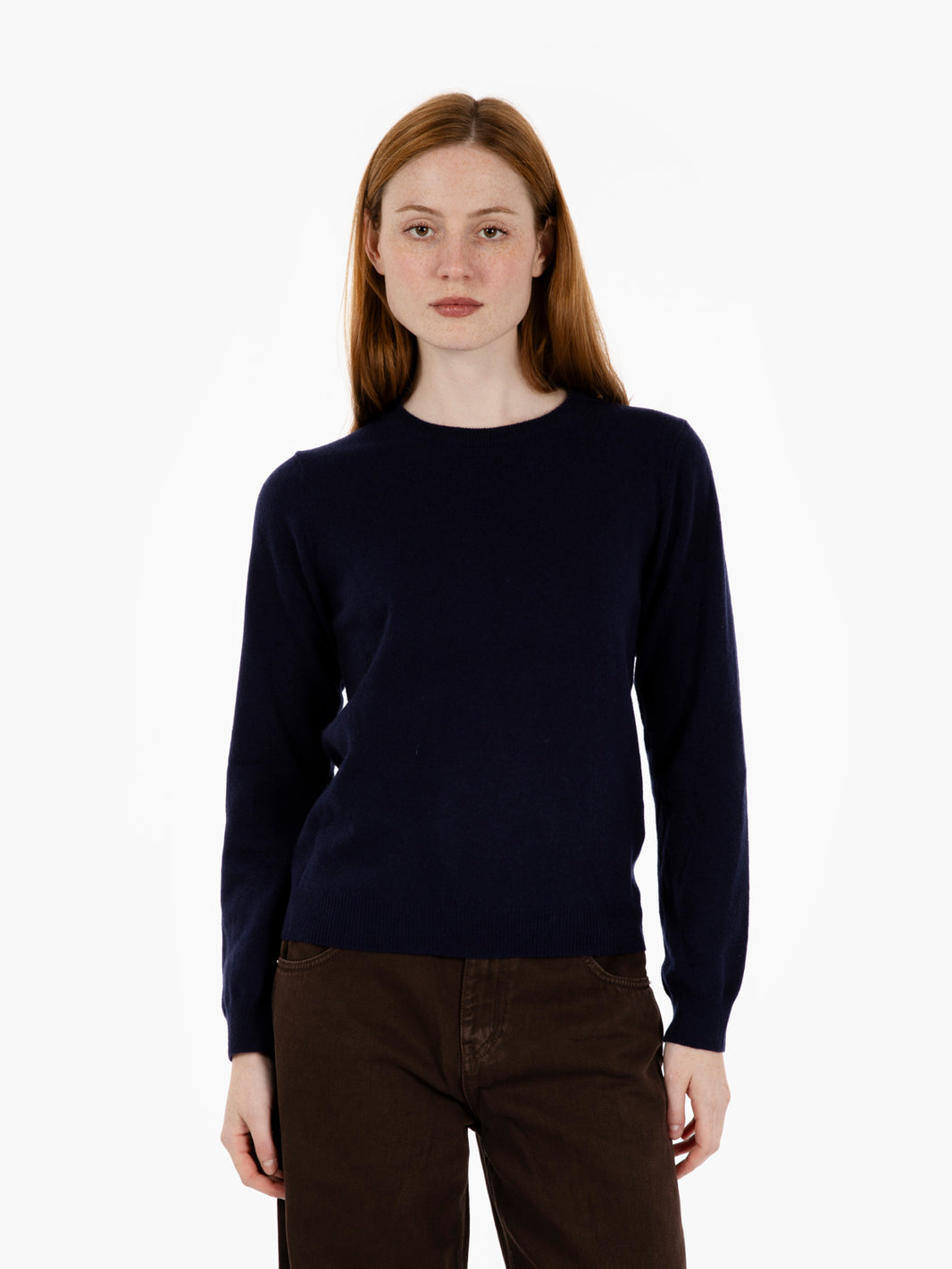 Navy merino crew neck sweater