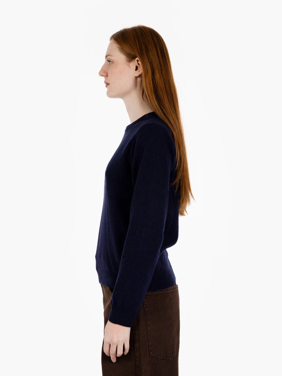Navy merino crew neck sweater