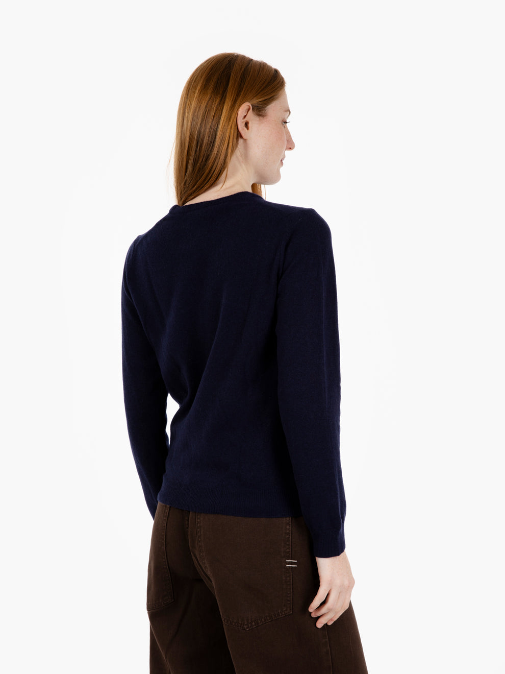 Navy merino crew neck sweater