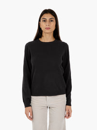 Black merino crew neck sweater