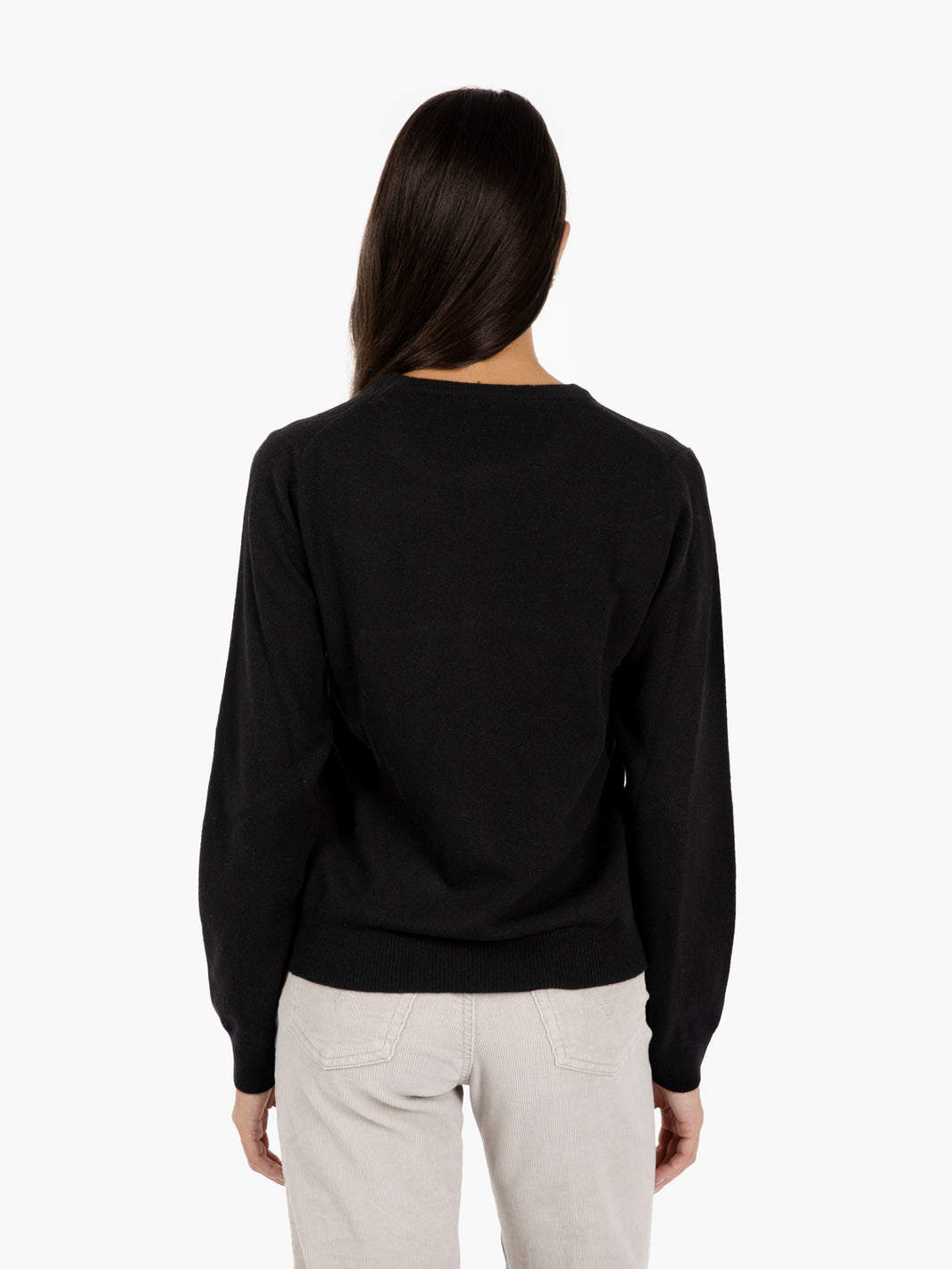 Black merino crew neck sweater