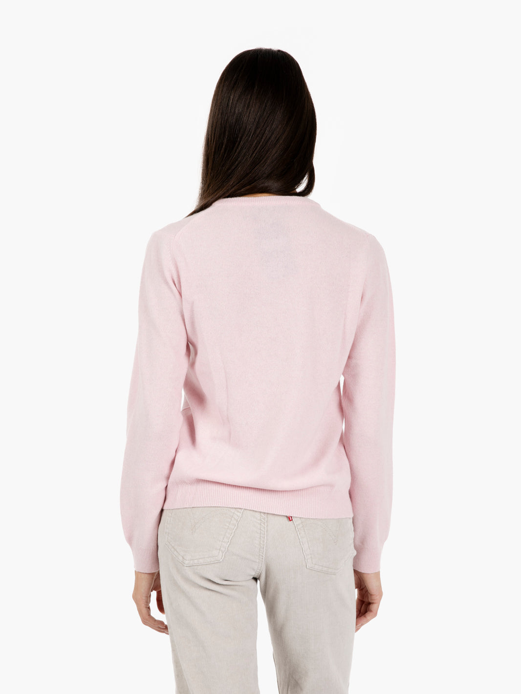 Pink merino crew neck sweater