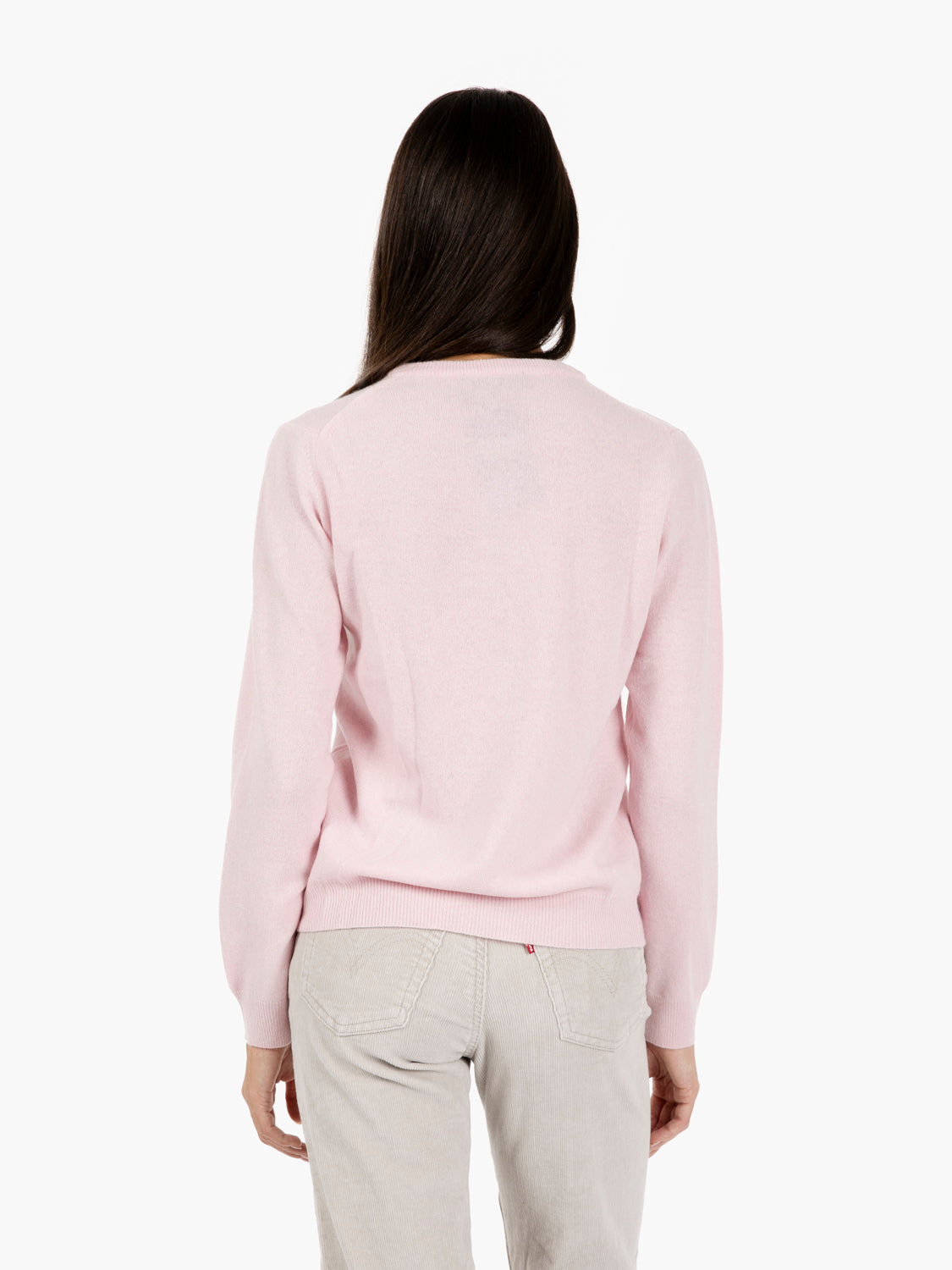 Pink merino crew neck sweater