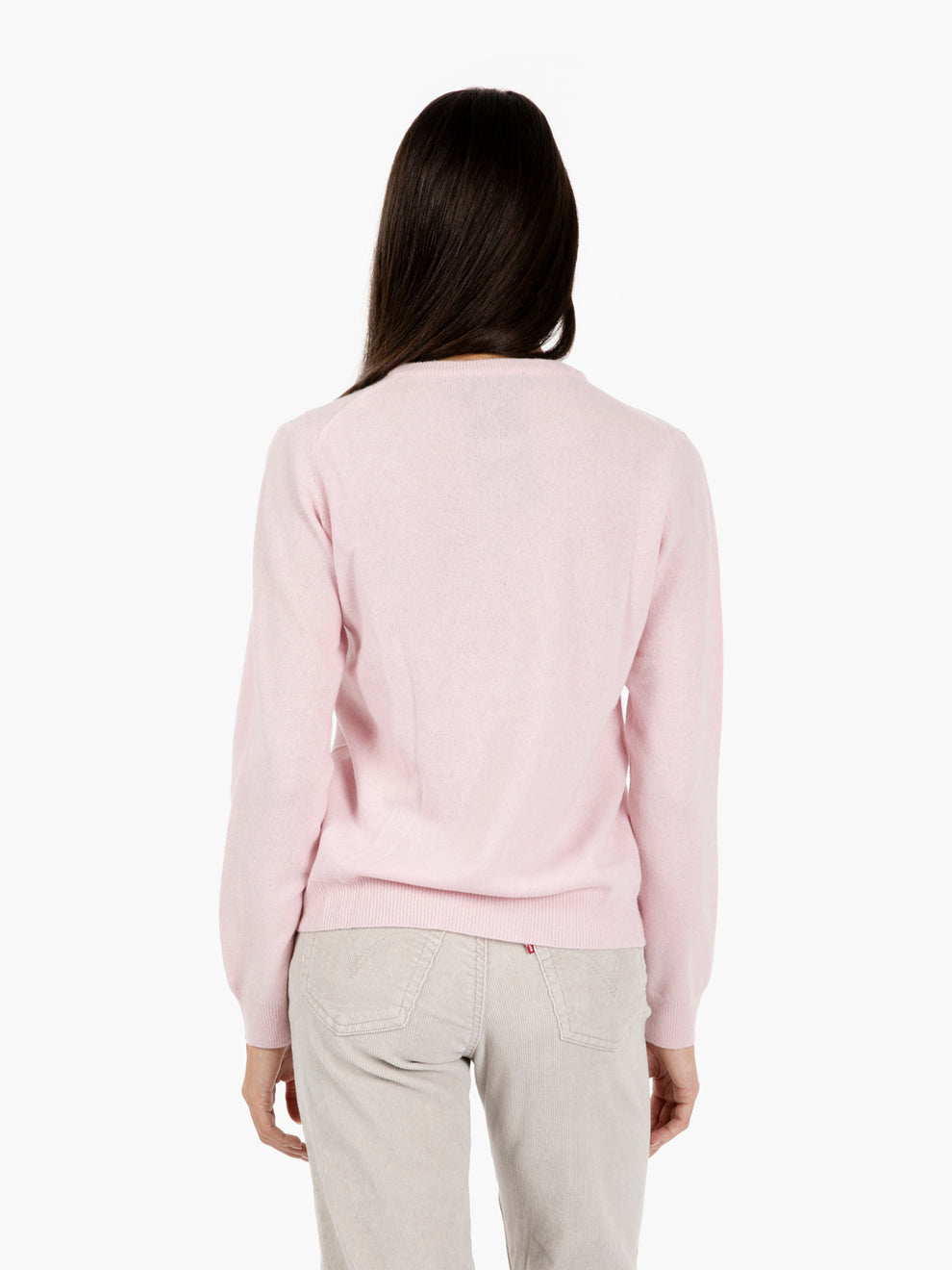Pink merino crew neck sweater