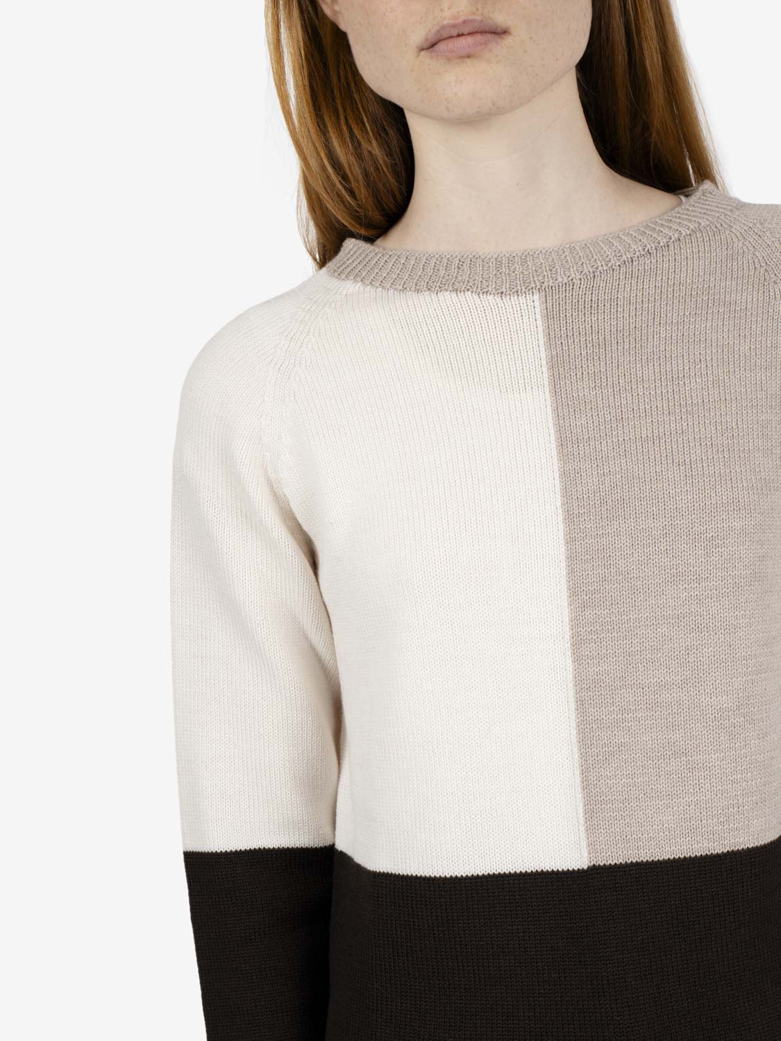 Maglione girocollo moro / beige