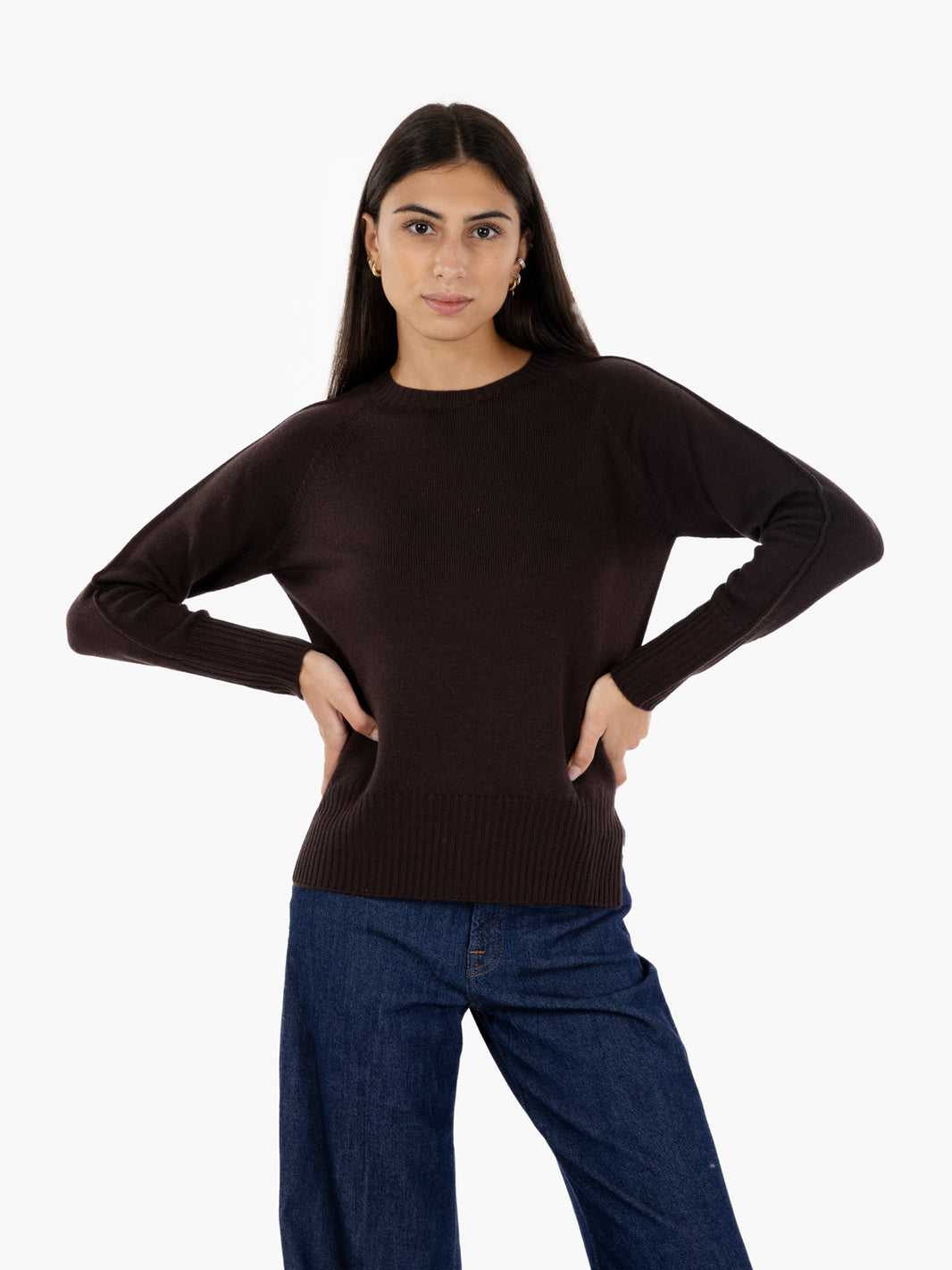 Maglione girocollo moro