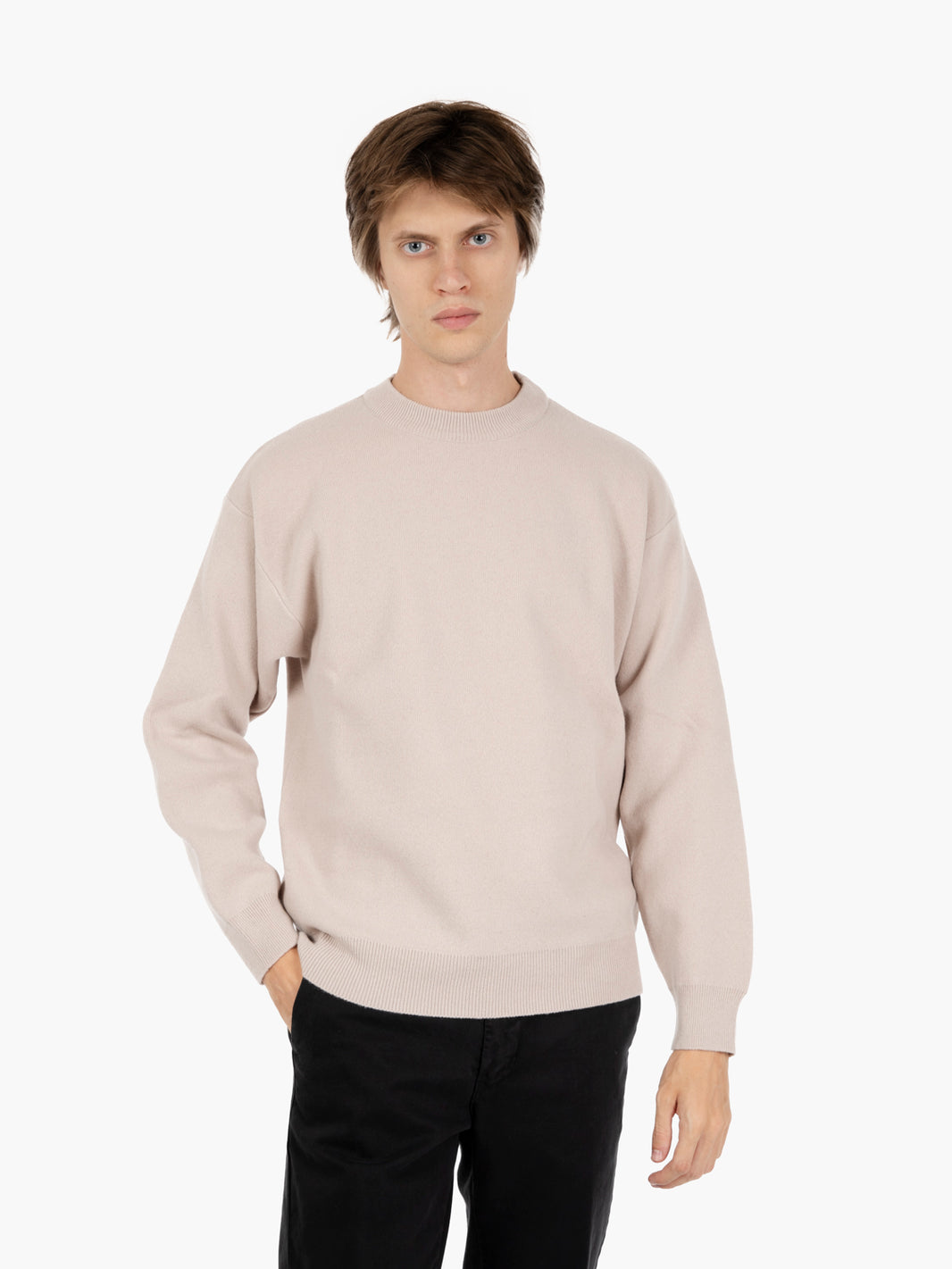 Maglione girocollo punto piquet spago