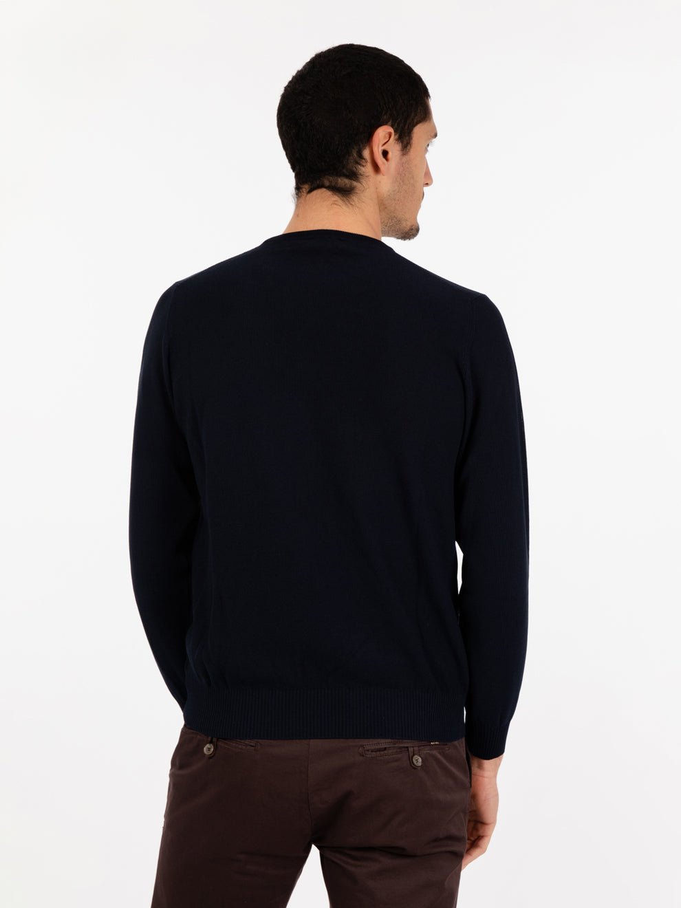 Maglione girocollo punto riso avio