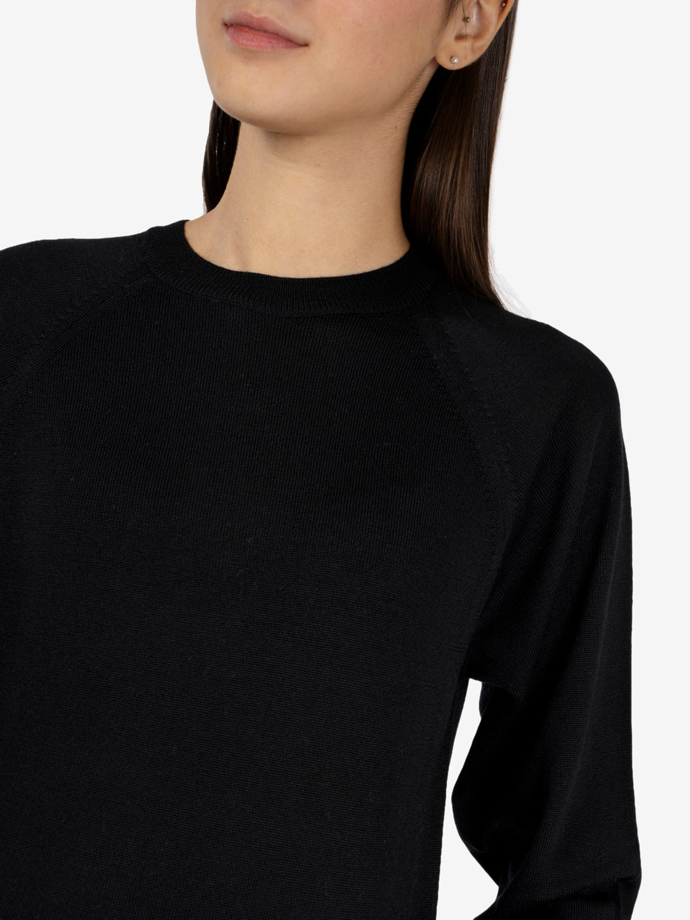 Maglione girocollo raglan nero