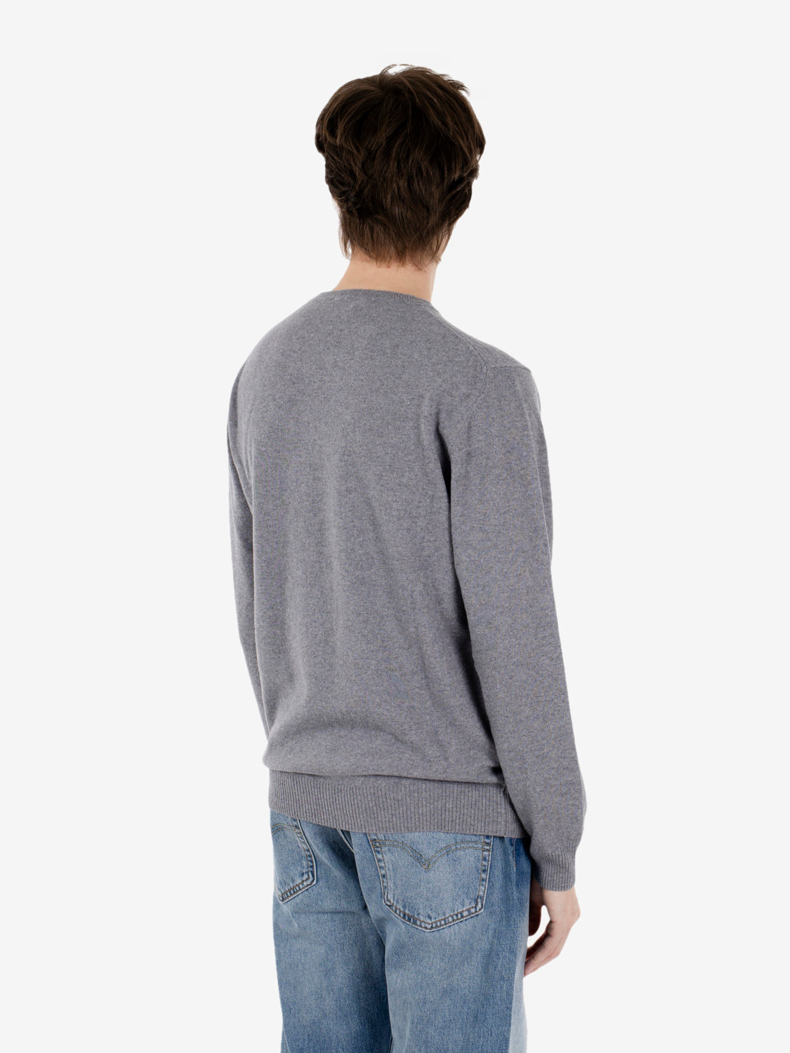 Maglione girocollo rasato grigio