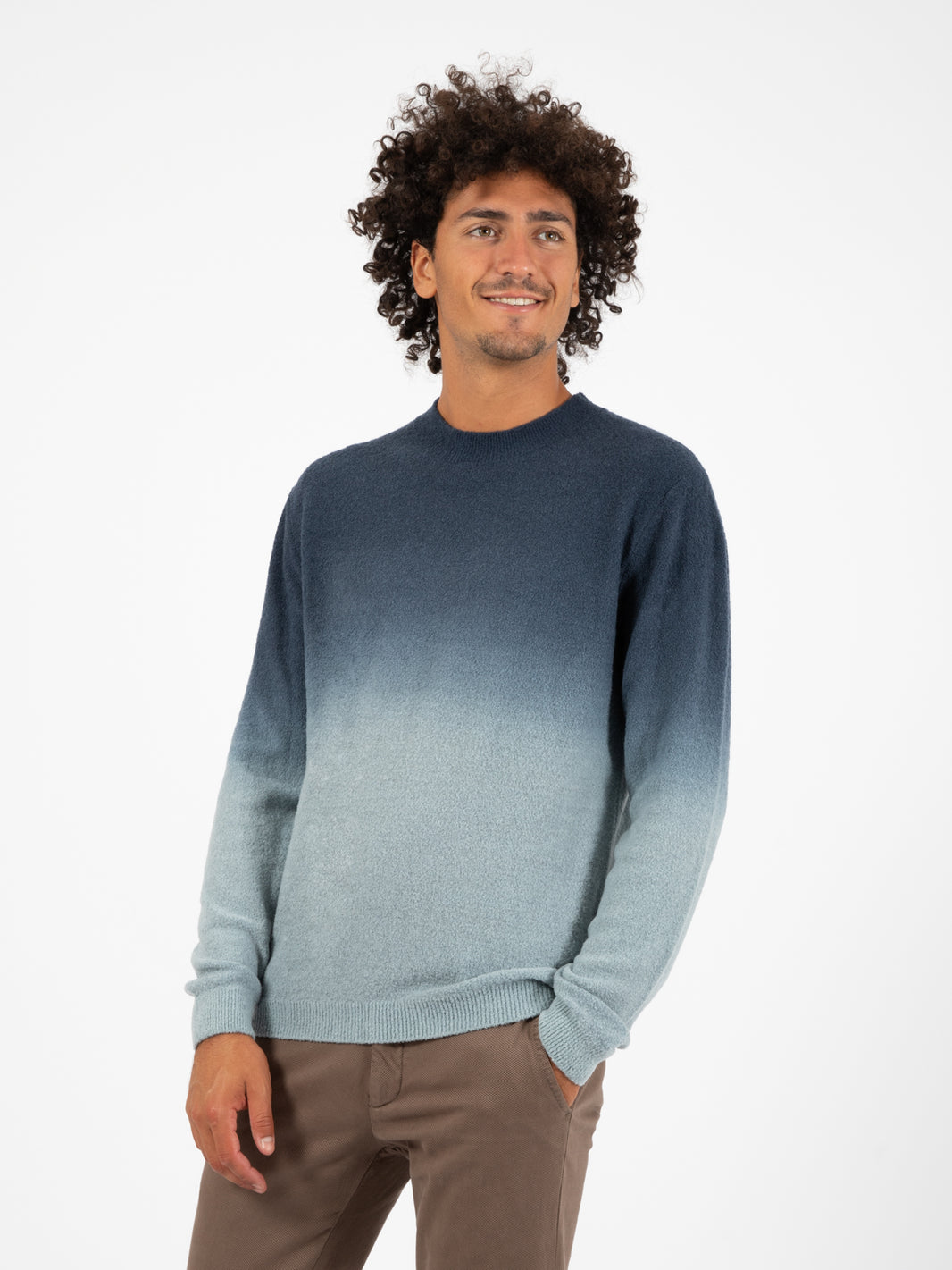 Maglione girocollo tie&die blu / azzurro