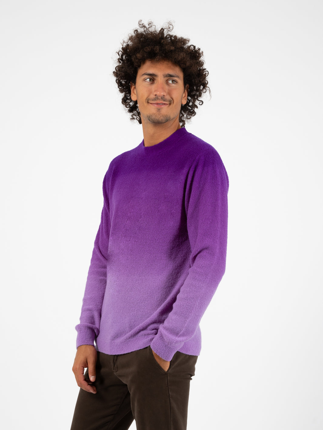 Maglione girocollo tie&die viola