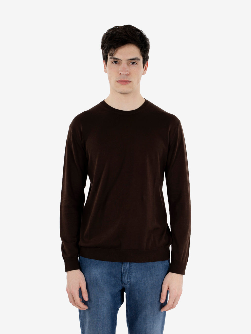 Maglione girocollo ultrasoft moka