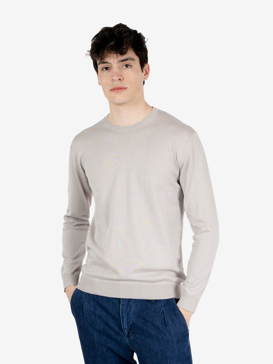 Maglione girocollo ultrasoft tortora