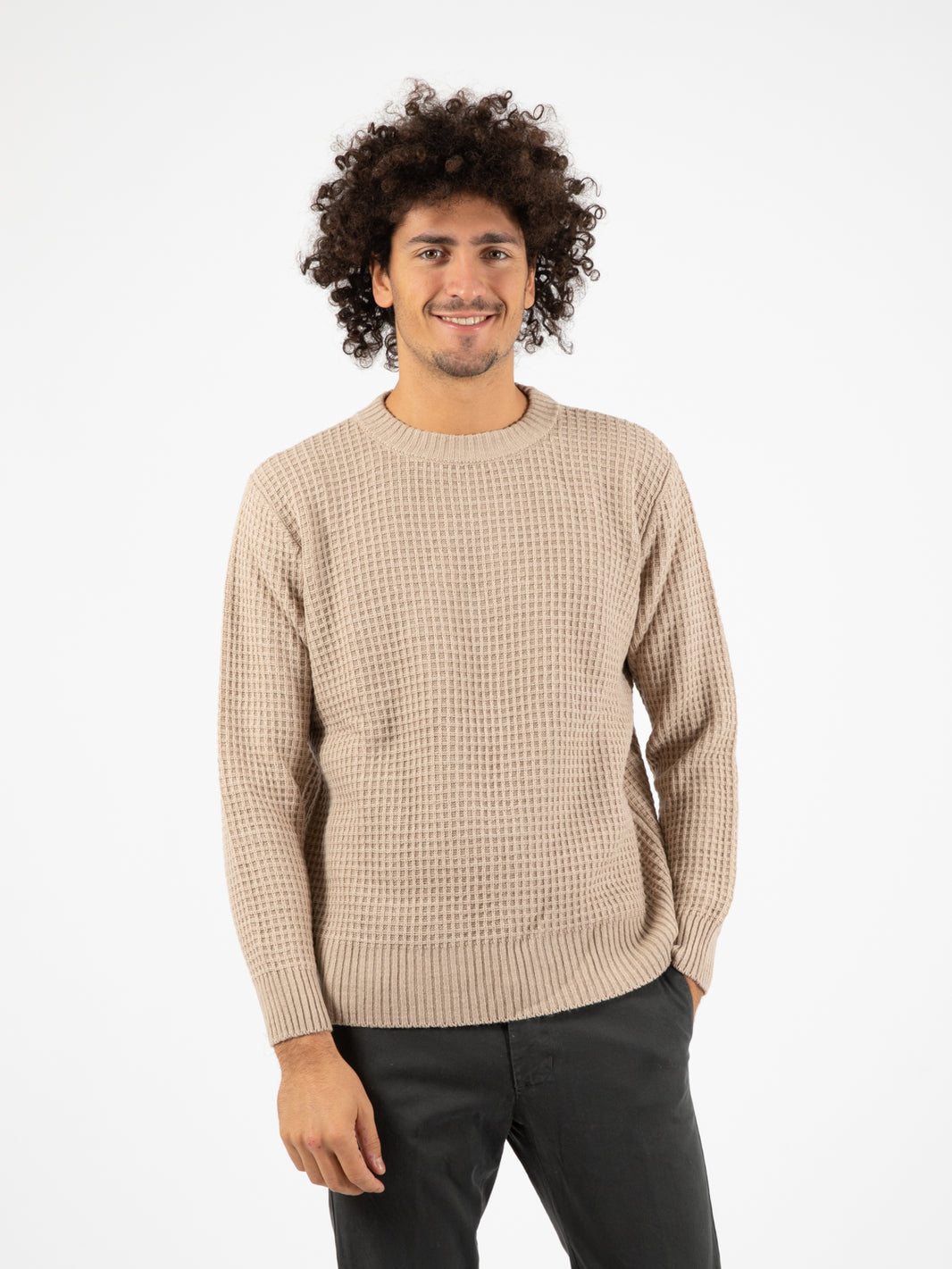 Maglione girocollo wafer beige