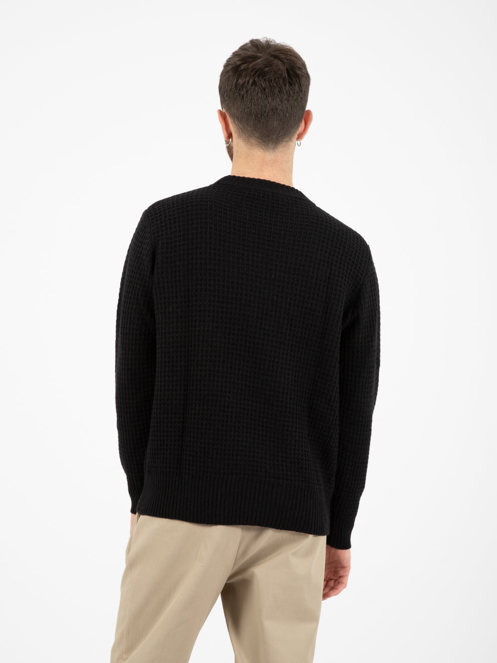 Maglione girocollo wafer nero