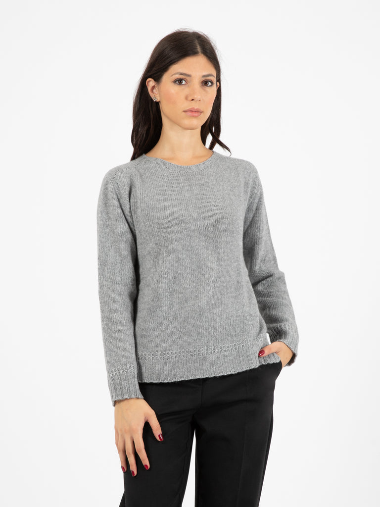 STIMM - Maglione in lana a coste grigio